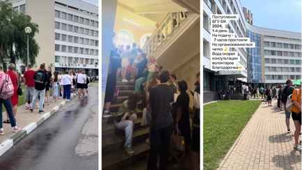 «Семь часов ждал!» — В соцсетях показали очереди на подачу документов в белорусские вузы