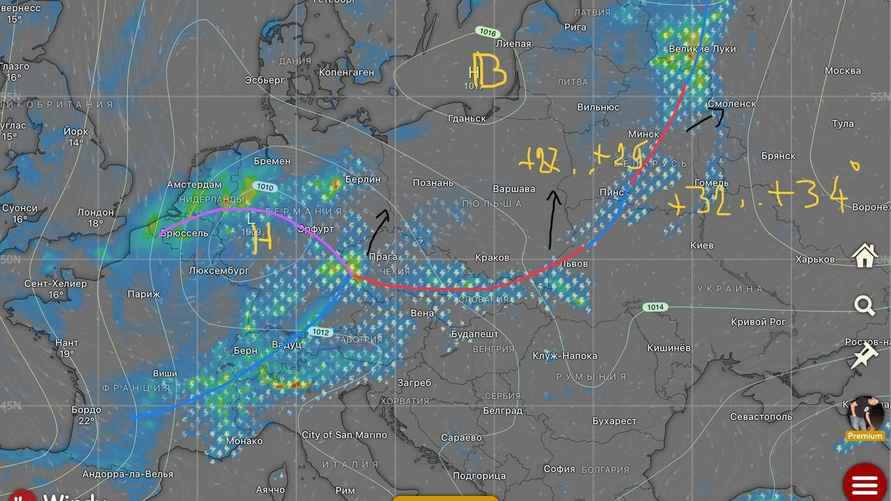 Прохождение грозового фронта 12 июля