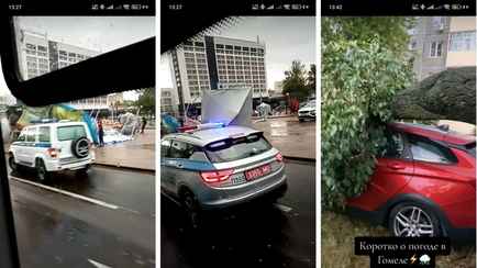 В Витебске ветер разметал праздничные палатки прямо в центре города. Гомелю тоже досталось