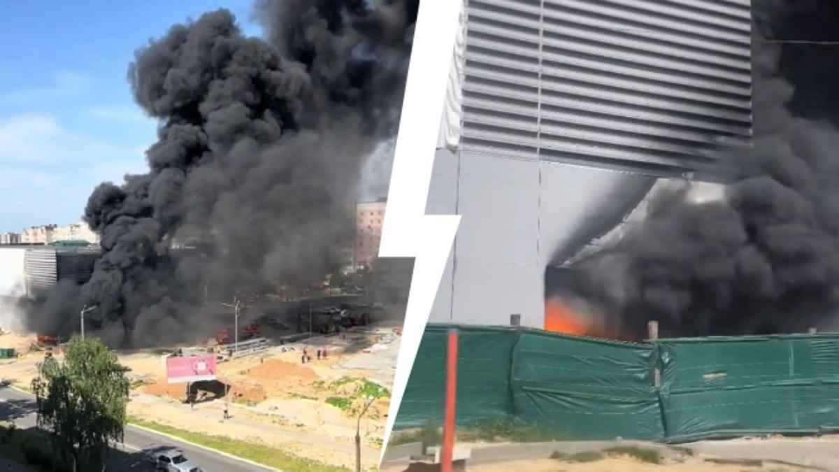 В Мозыре загорелся торговый центр