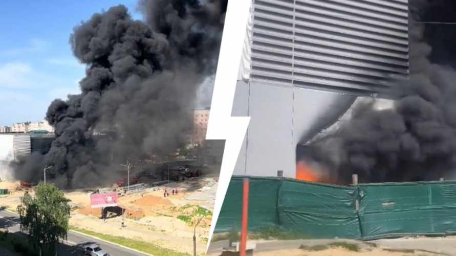 В Мозыре загорелся торговый центр