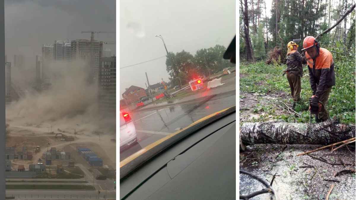 Шторм до 108 км/час оставил 452 населенных пункта в Беларуси без света. Есть погибшая. Белорусы поделились видео