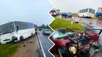 На Витебщине автобус вылетел на встречную и врезался в легковушку — в салоне находилось 22 ребёнка
