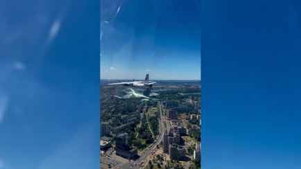 Военные лётчики показали, как выглядит Минск с высоты птичьего полёта