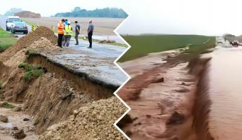 «Страх Господний, что творится» — Под Гродно ливень «сотворил новое озеро с водопадом» и затопил деревню