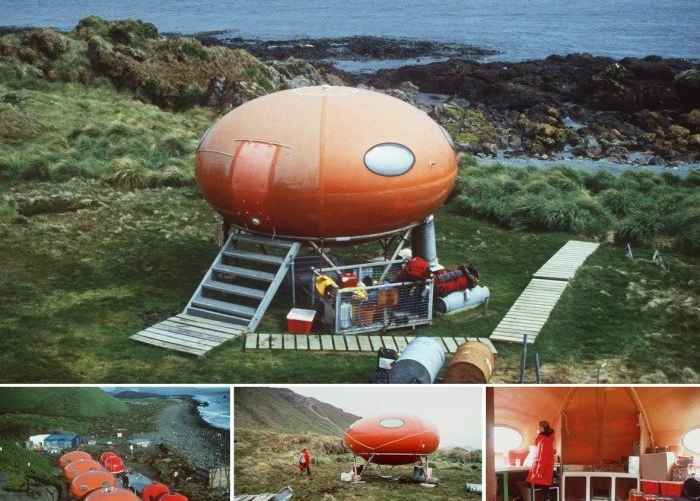 А эти домики Googie выпускали в Австралии с середины 80-х гг. Они предназначались для антарктических экспедиций.