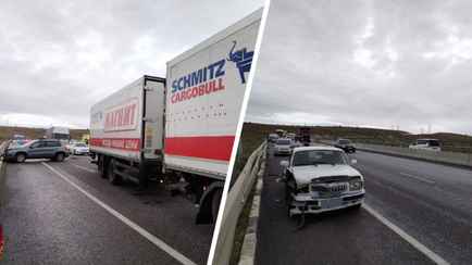 На видео попало, как в России за 20 минут 32 авто улетели в отбойник. Как так?