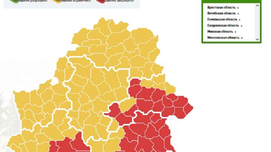 Карта запретов и ограничений на посещение лесов от Минлесхоза