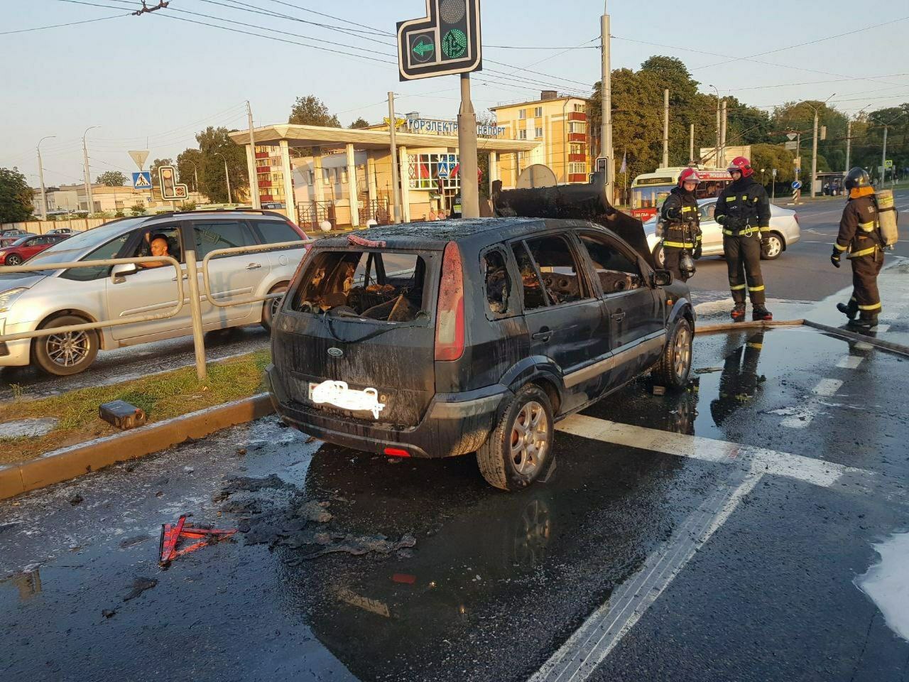 В Гомеле при движении загорелось авто