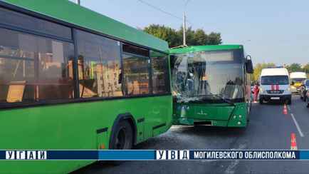 В Могилеве столкнулись 2 автобуса — 4 человека в больнице