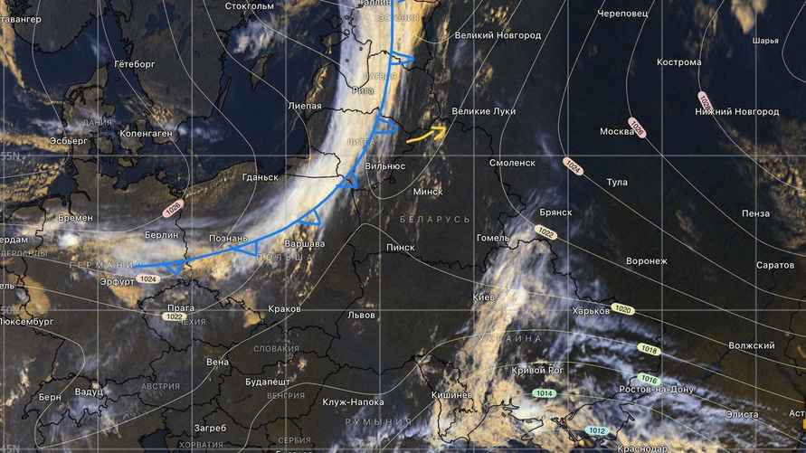 Облачность холодного фронта