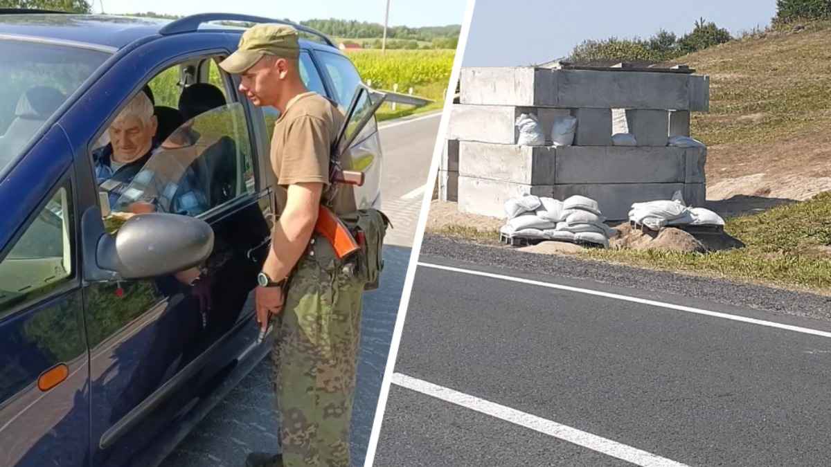 На дорогах Гродненщины установили блок-посты с "противодронными сетками"