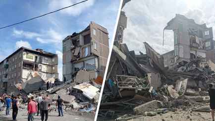 В России после взрыва обрушился подъезд пятиэтажного дома