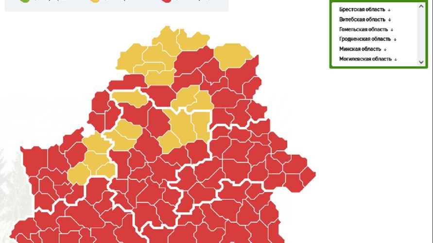 Карта запретов и ограничений на посещение лесов от Минлесхоза, по состоянию на утро 11 сентября