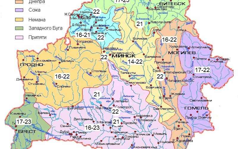 Гидрологическая обстановка на водоёмах Беларуси 5 сентября 2024 года