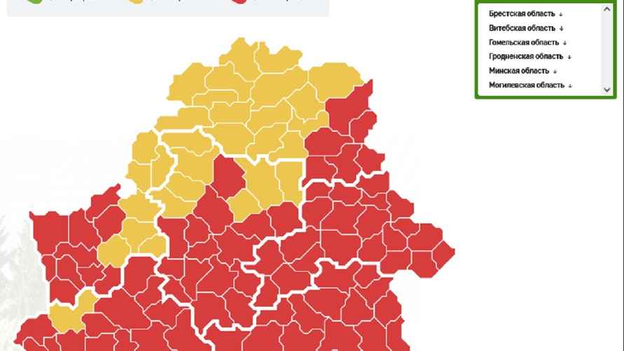 Карта запретов и ограничений на посещение лесов от Минлесхоза, по состоянию на утро 5 сентября