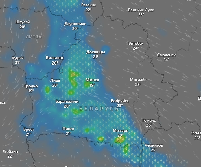 Белгидромет продлил красный уровень опасности для 2 областей Беларуси. Когда и где ждать сильные грозовые дожди?