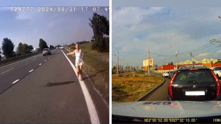 "Успели" - В ГАИ показали, как на трассе под Минском остановили авто за превышение, но вместо штрафа устроили водителю "коридор"