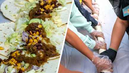 «Отрывали куски и убегали» — В Минске приготовили бесплатное 30-метровое буррито