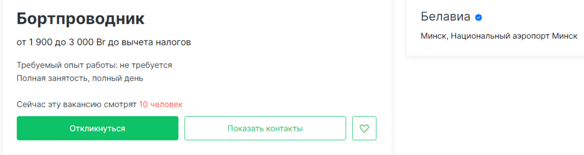 Отпуск — 53 дня. "Белавиа" объявила кастинг бортпроводников. Какую зарплату пообещали?