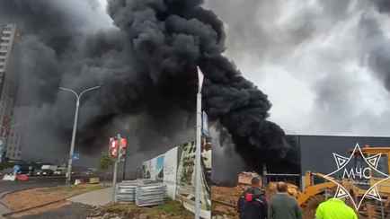 В Минске заметили большие клубы черного дыма над одной из строек. Что горело?