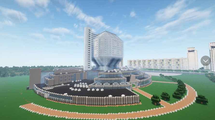 А внутри обустроено? — В Minecraft построили Национальную библиотеку Беларуси. Насколько похожа?