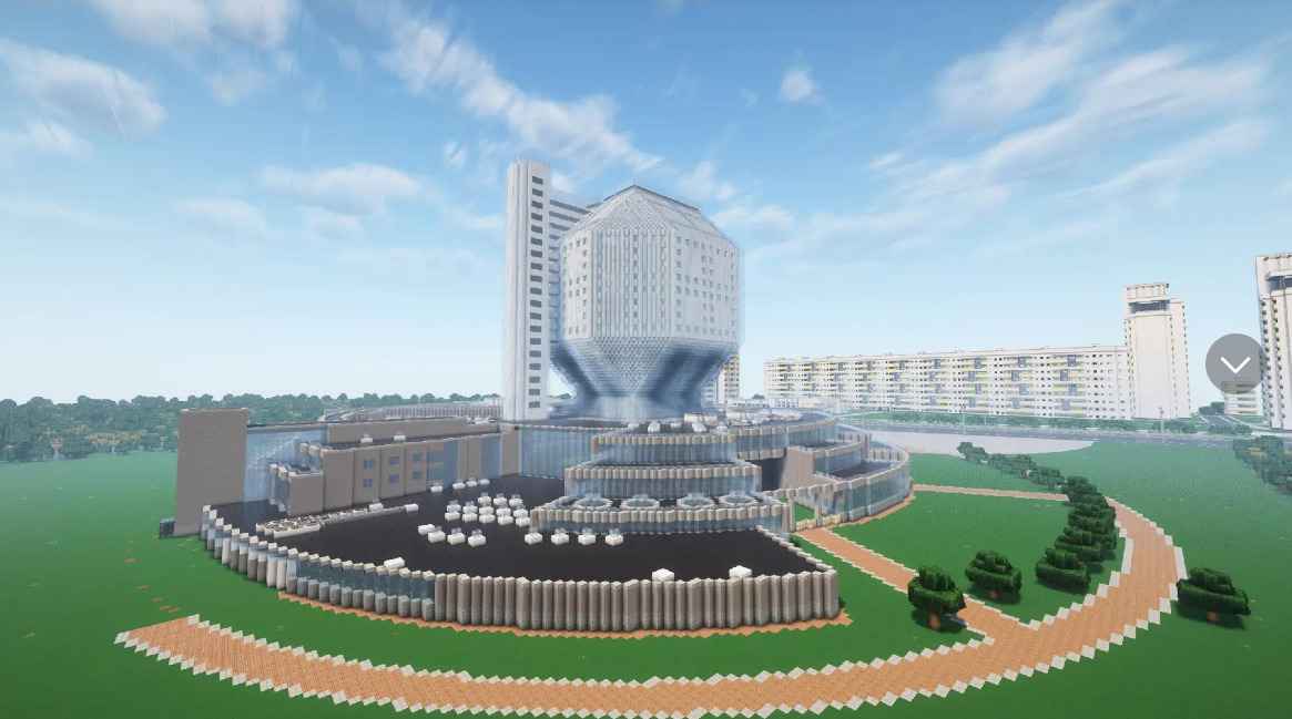 А внутри обустроено? — В Minecraft построили Национальную библиотеку Беларуси. Насколько похожа?
