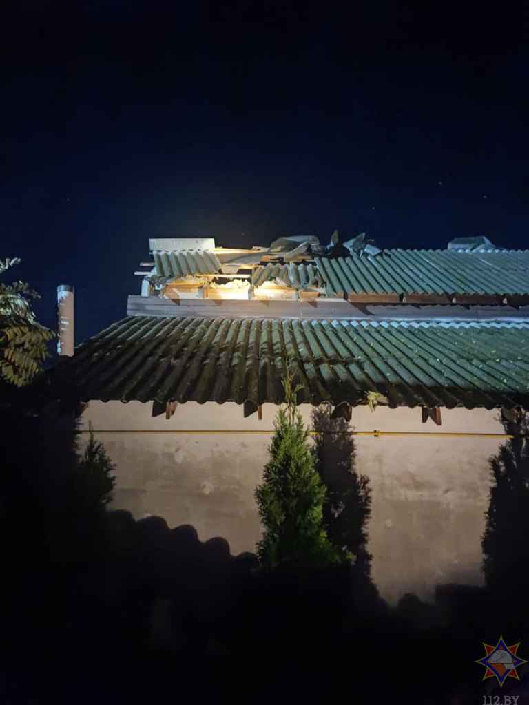 На Брестчине сильный ветер повалил деревья на жилую двухэтажку и повредил крыши на 5 дачных участках