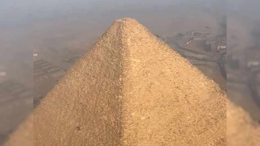 Анубис во плоти? В Египте собака забралась на вершину одной из пирамид Гизы