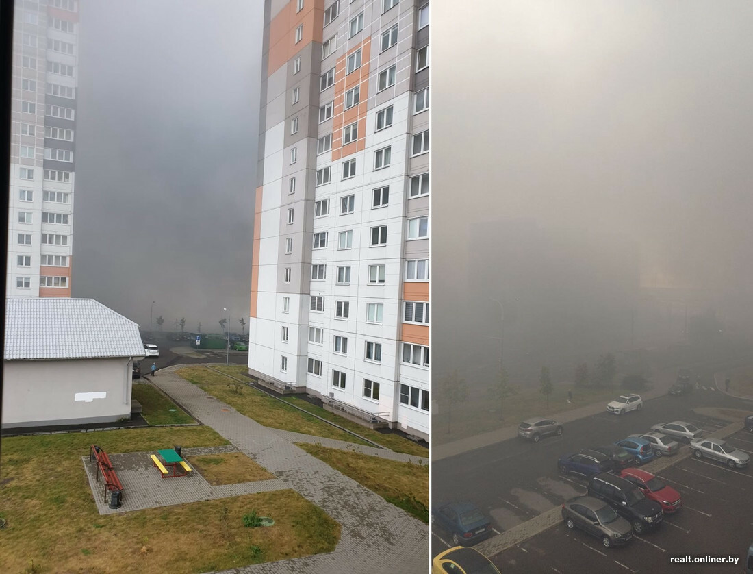 В Минске заметили большие клубы черного дыма над одной из строек. Что горело?