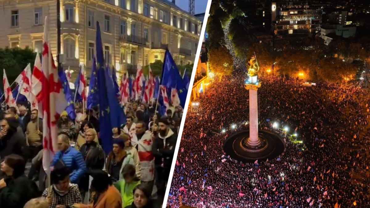 В Тбилиси тысячи сторонников ЕС вышли на митинг перед "решающими" выборами