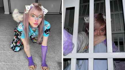 «Меня выгуливают» — Девушка рассказала, почему ходит на четвереньках, есть собачью еду и спит в клетке