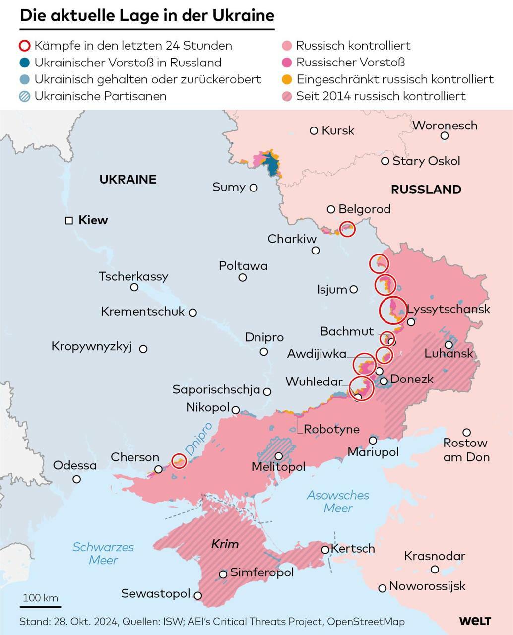 Рекорд за 2,5 года? Армия России захватила более 478 кв. км территории Украины в октябре — Welt