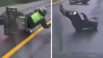 Видео падения мотоциклиста на полной скорости набрало 6,6 млн просмотров в X. Но удивило всех не то, что выжил