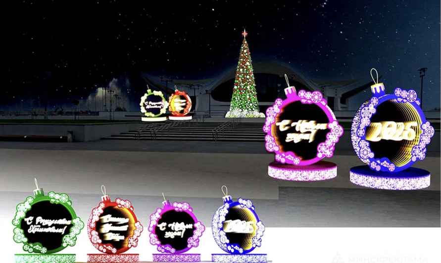 Ретрооткрытки, 27 ёлок и стеклянные тумбы. В Минскрекламе показали, как украсят столицу к Новому году