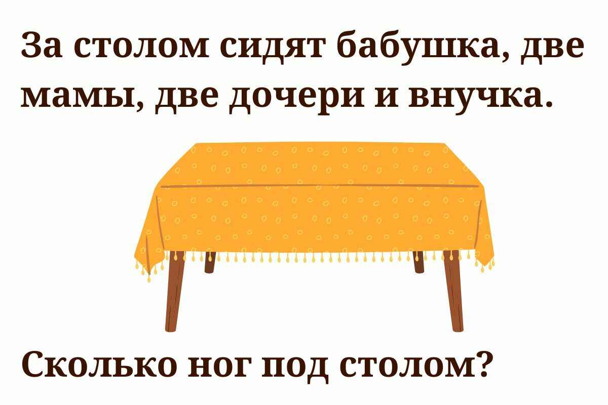 У этой хитрой загадки два правильных ответа? Определите, сколько ног под столом