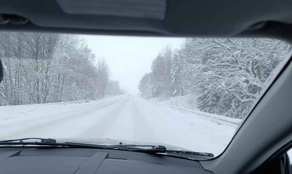Литву за ночь накрыло снегом. Где сверкали зимние молнии?