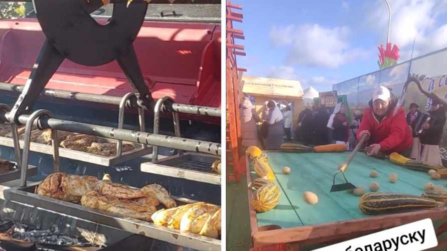 «Надо срочно выезжать!» - В Мостах пожарили шашлык на комбайне и сыграли картошкой в бильярд