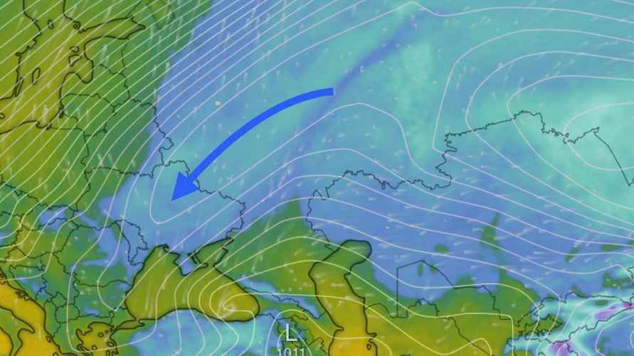 Антициклон, который принесет холод на восток Беларуси