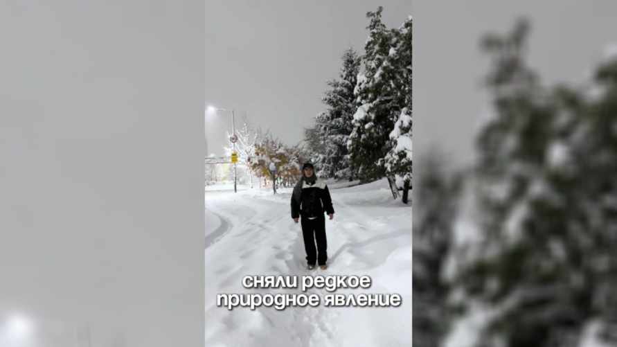 "Не думала, что зимой бывает" - В TikTok показали, как выглядит снеговая гроза
