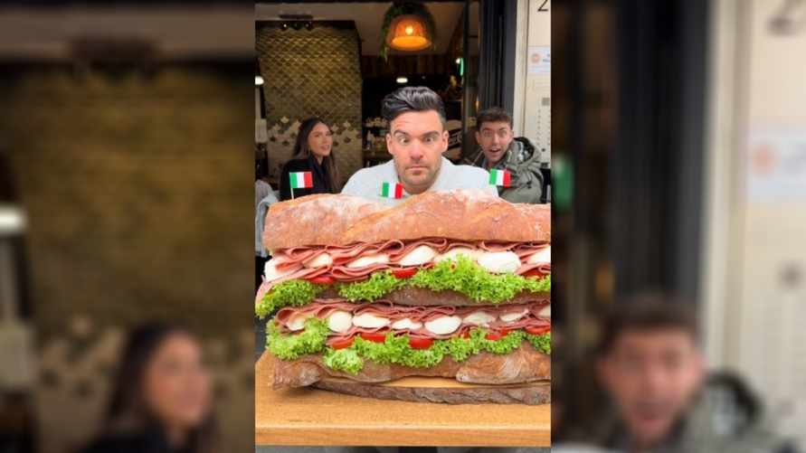 "Чтобы дотянуть до обеда" - Видео c гигантским бутербродом породило шквал шуток в TikTok