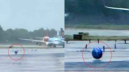 НЛО или дрон? Видео шара, упавшего с неба в британском аэропорту, взбудоражило Интернет