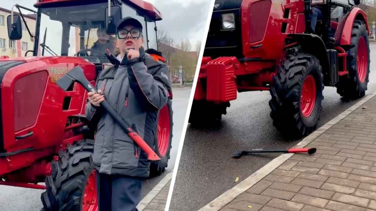 На МТЗ показали, как трактор проехался по топору Belarus. Выдержал?