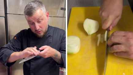 Смажьте нож этим, чтобы не плакать при нарезке лука. Шеф-повар показал хитрый трюк