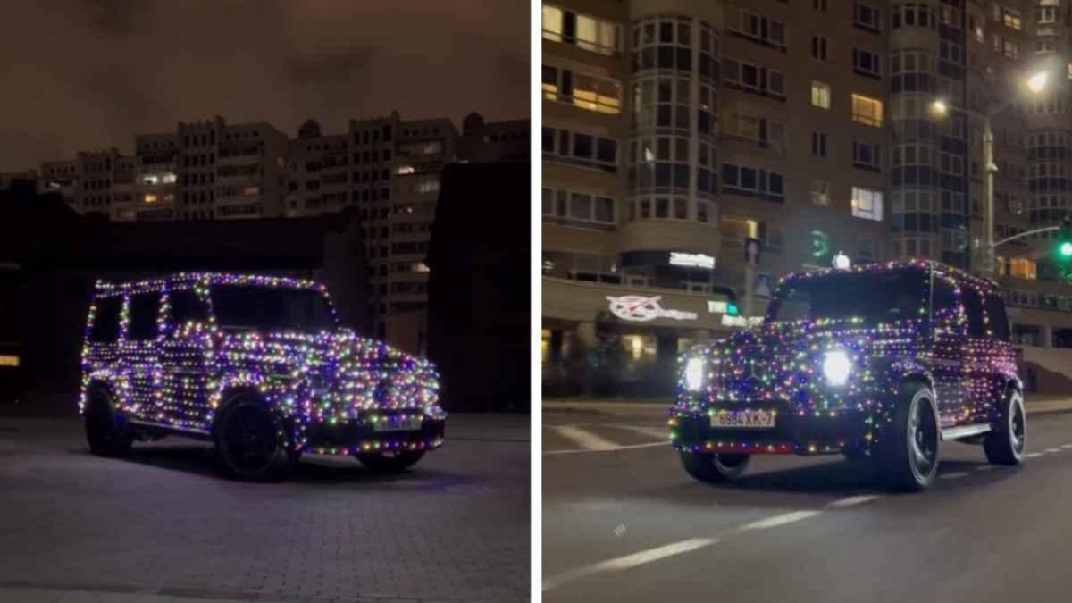 «Начиналось так красиво» - Минчанин украсил авто новогодними гирляндами. Как отреагировали в ГАИ?