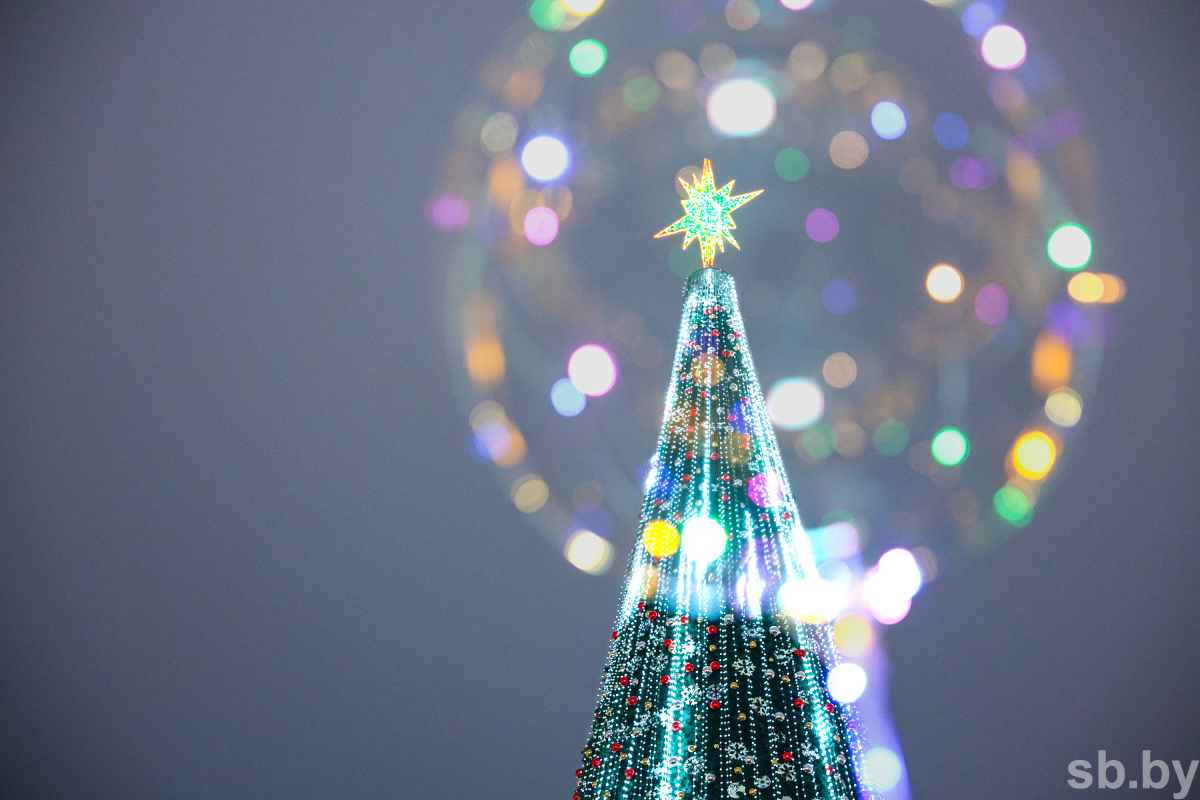 В Минске зажгли главную ёлку страны, на которую пошло 3,2 километра гирлянд