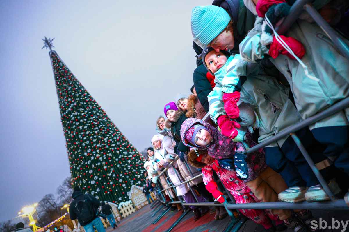 В Минске зажгли главную ёлку страны, на которую пошло 3,2 километра гирлянд