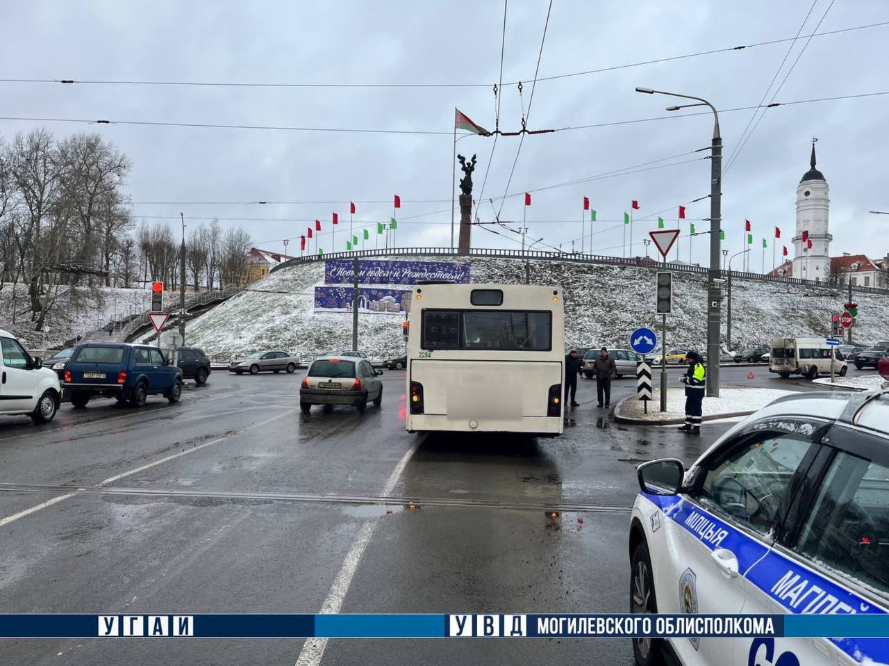 В Могилеве столкнулись маршрутка и автобус