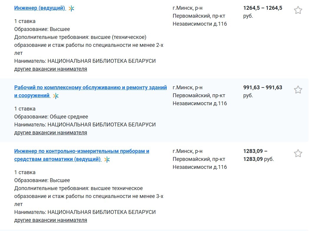 До 2500 рублей за 2 часа? В Нацбиблиотеке ответили, что за вакансию наборщика текстов рекламируют белорусам