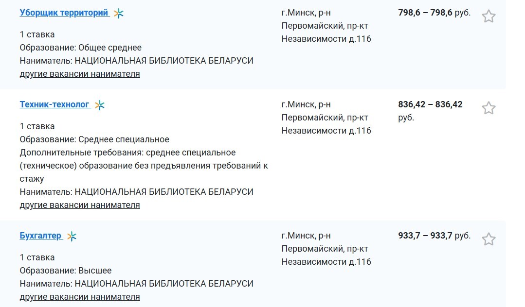 До 2500 рублей за 2 часа? В Нацбиблиотеке ответили, что за вакансию наборщика текстов рекламируют белорусам